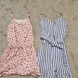 Pink Polka Dot and Blue Striped Kids One Piece Set Each $5